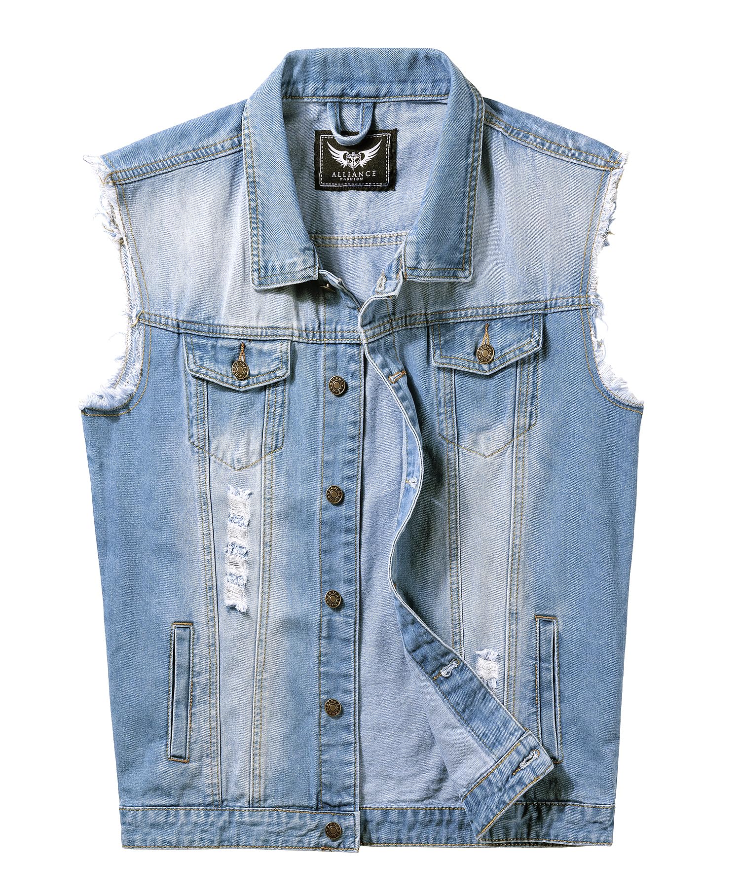 Denim Vest Jacket for Men Fashion Stretchy Trucker Sleeveless Jean Outerwear