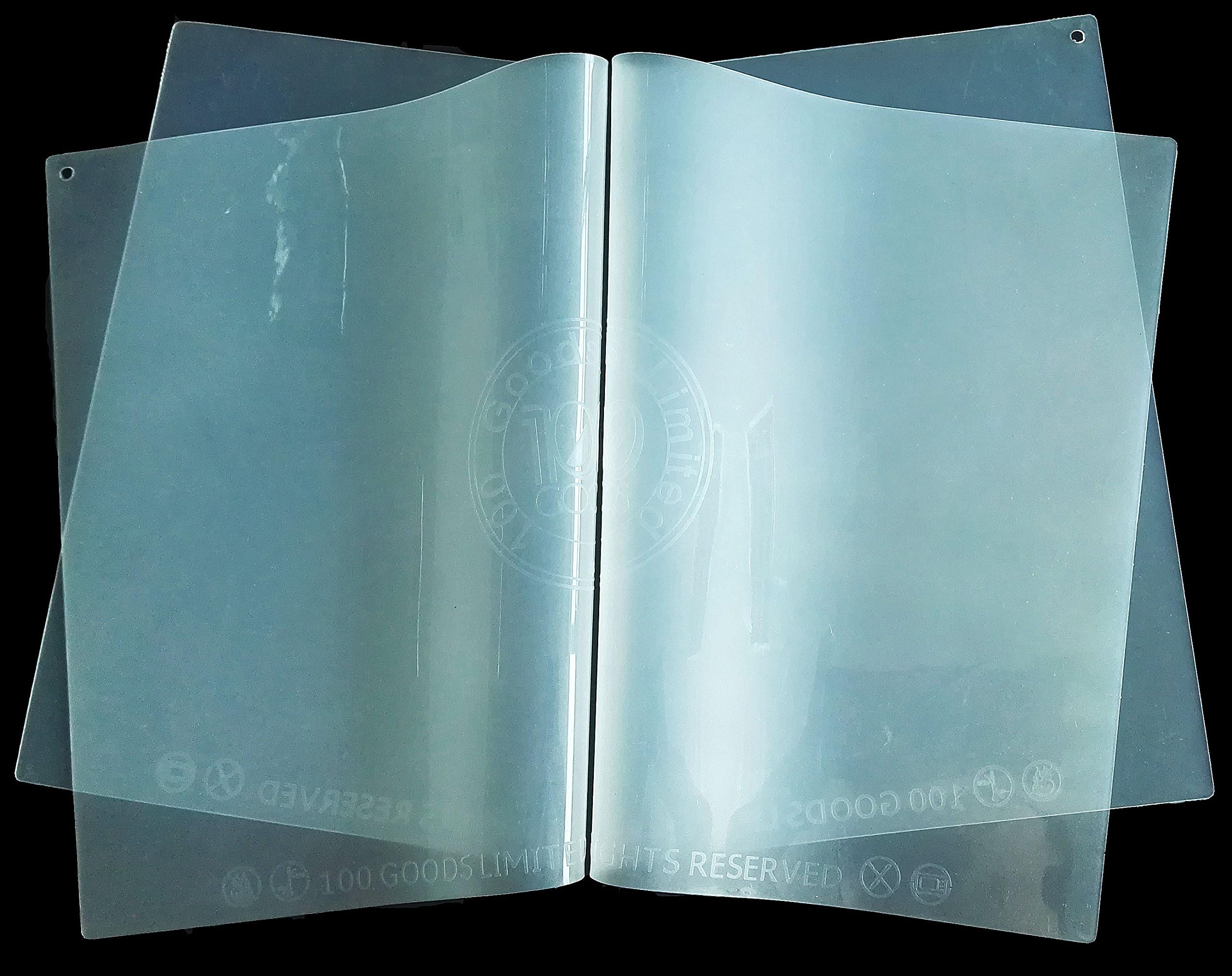 100 Goods 100% One-Piece Food graded Silicone Made From Fumed Silica Zero pigment All-weather Placemat, 11.4 x 16.1 x 0.03, Set of 4 Transparent