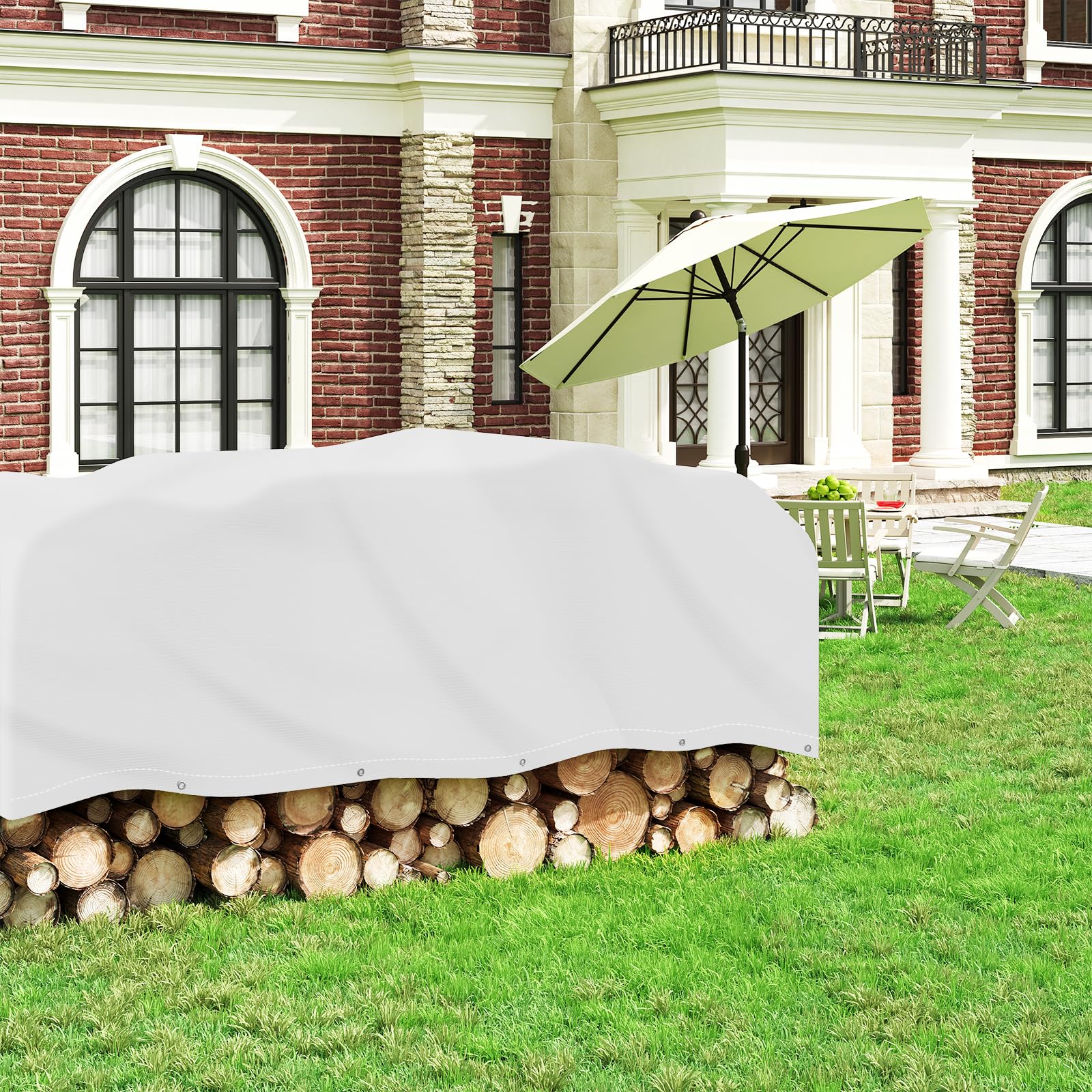 Laneetal Abdeckplane mit Ösen 3x4m, 500g/m² PVC Winterschutz Plane Gewebeplane Ripstop-Gewebe Reißfest & Wasserdicht | Universell für Pool, LKW, Holz Gartenmöbel | Abdeckung, Schutzplane,Grau