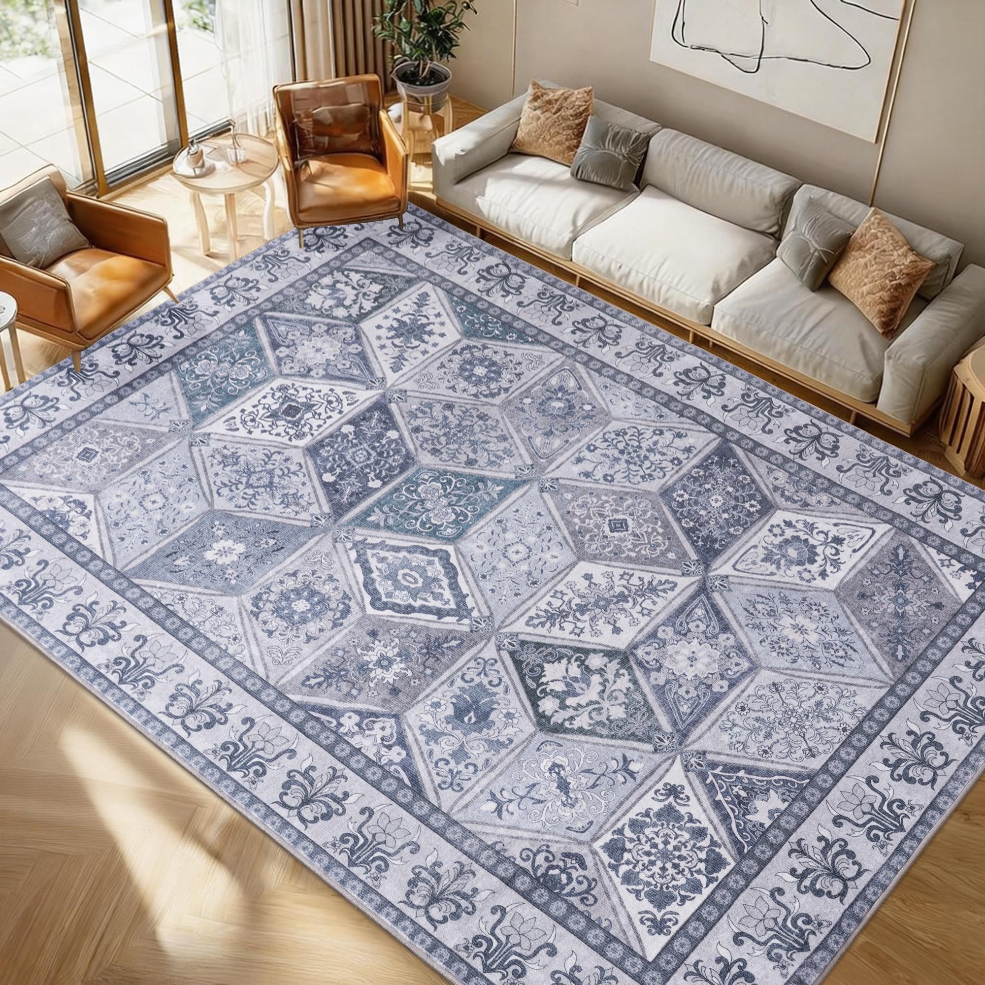 Calinline Teppich Creme Beige, Moderne Abstraktem Linien Mus