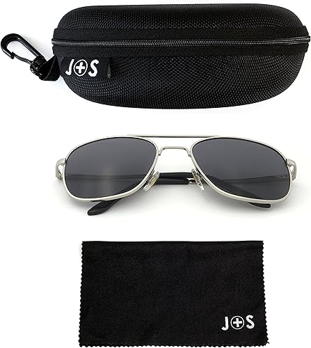 Miniatura 2 de J+S Lentes de sol de aviador cuadrados clásicos de estilo militar, polarizados, 100% protección UV para hombres y mujeres