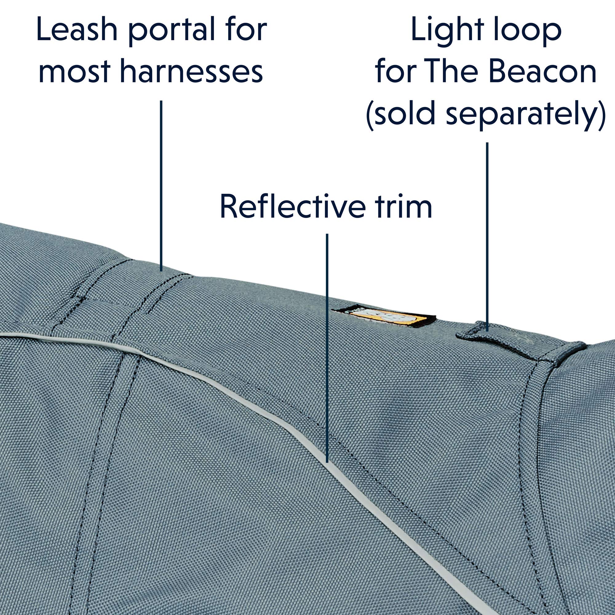 RUFFWEAR Abrigo para Perro, Overcoat, Chaqueta de Perro con Correa y Agujero en el Portal del arnés, Forro Polar de Primera Calidad, Ajustable, Ligero, Lavable a máquina, Slate Blue, XL (91-107cm)