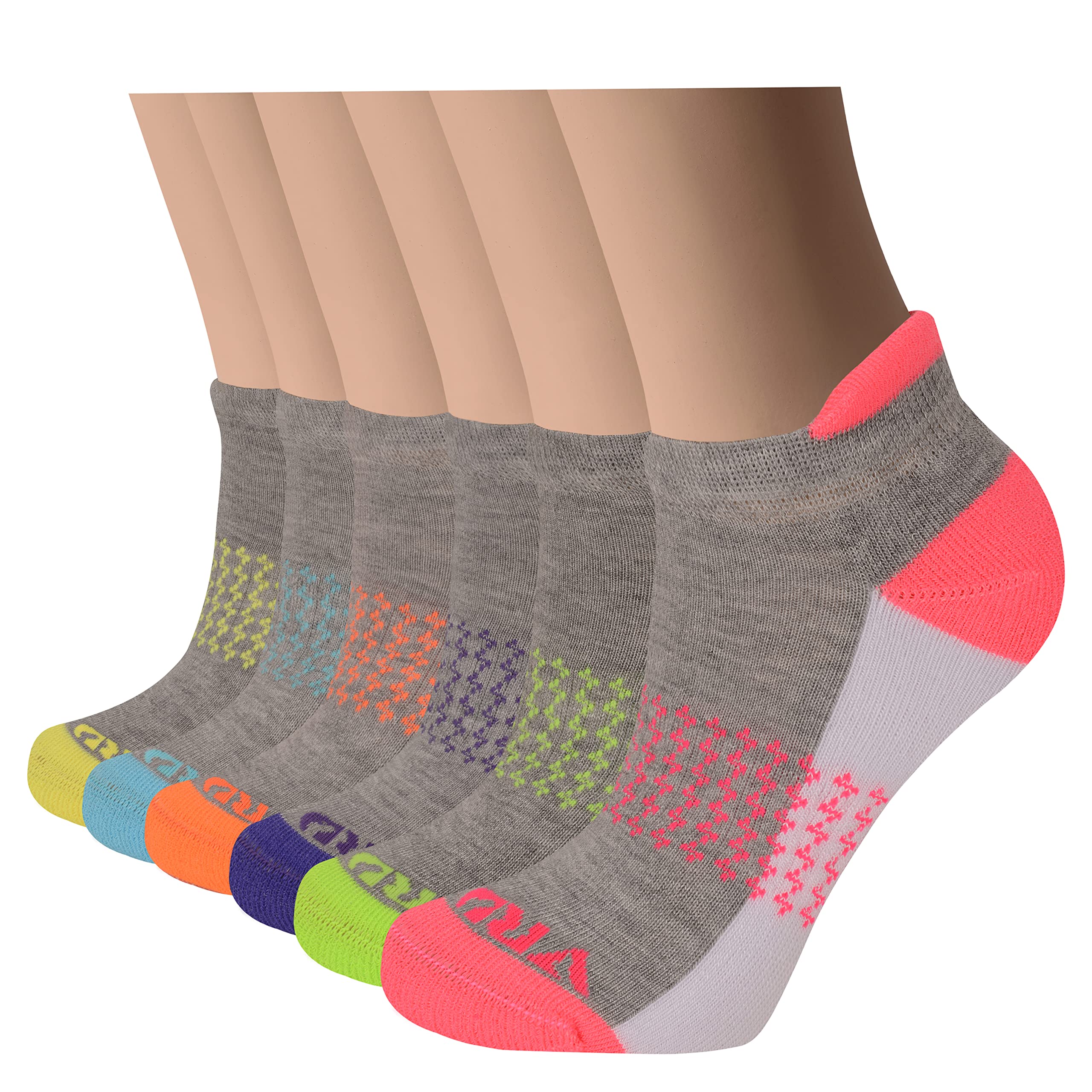 VRD Womens Ankle Socks, Bamboo Rayon 6-Pairs Athletic Running Low Cut Socks With Tab