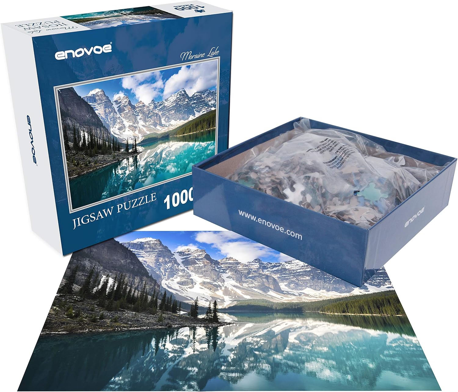 Enovoe Jigsaw Puzzles 1000 Pieces for Adults - Moraine Lake - Large, 27" x 20", Puzzles for Adults and Kids : Toys & Games