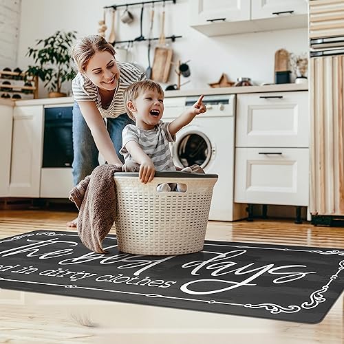 Miniatura 4 de KOZYFLY - Alfombra antideslizante para cuarto de lavandería, de 20 x 60 pulgadas, lavable, alfombra de cocina, alfombra de lavandería impermeable,