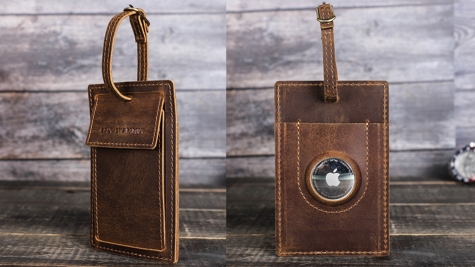 Amazon.co.jp: HIRAM 荷物タグ 本革レザーAirTag付き バッグ用