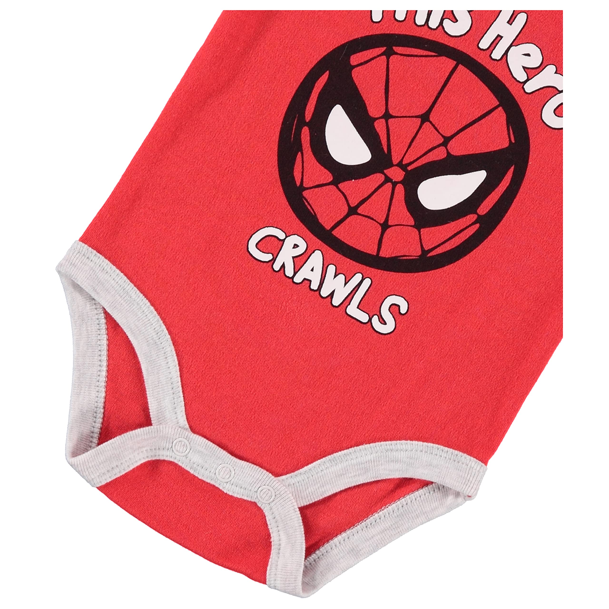 Marvel Baby Boys Spider-Man - Conjunto de ropa de bebé de 3 piezas con mameluco, pantalones y sombrero. Body de una pieza