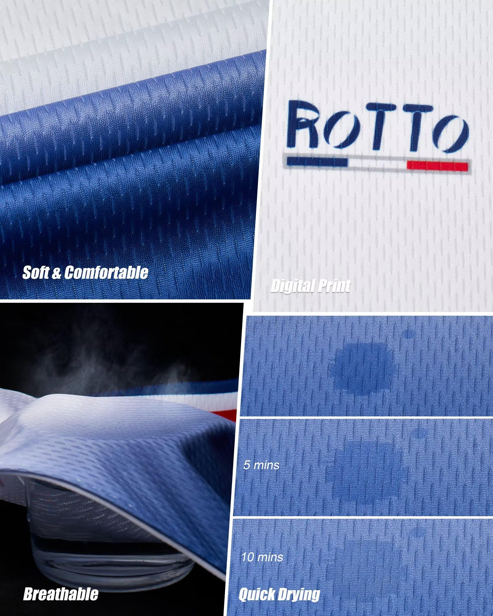 ROTTO Maillot Cyclisme Homme Manches Longues Vetement Cycliste pour VTT vélos de Route avec Poche