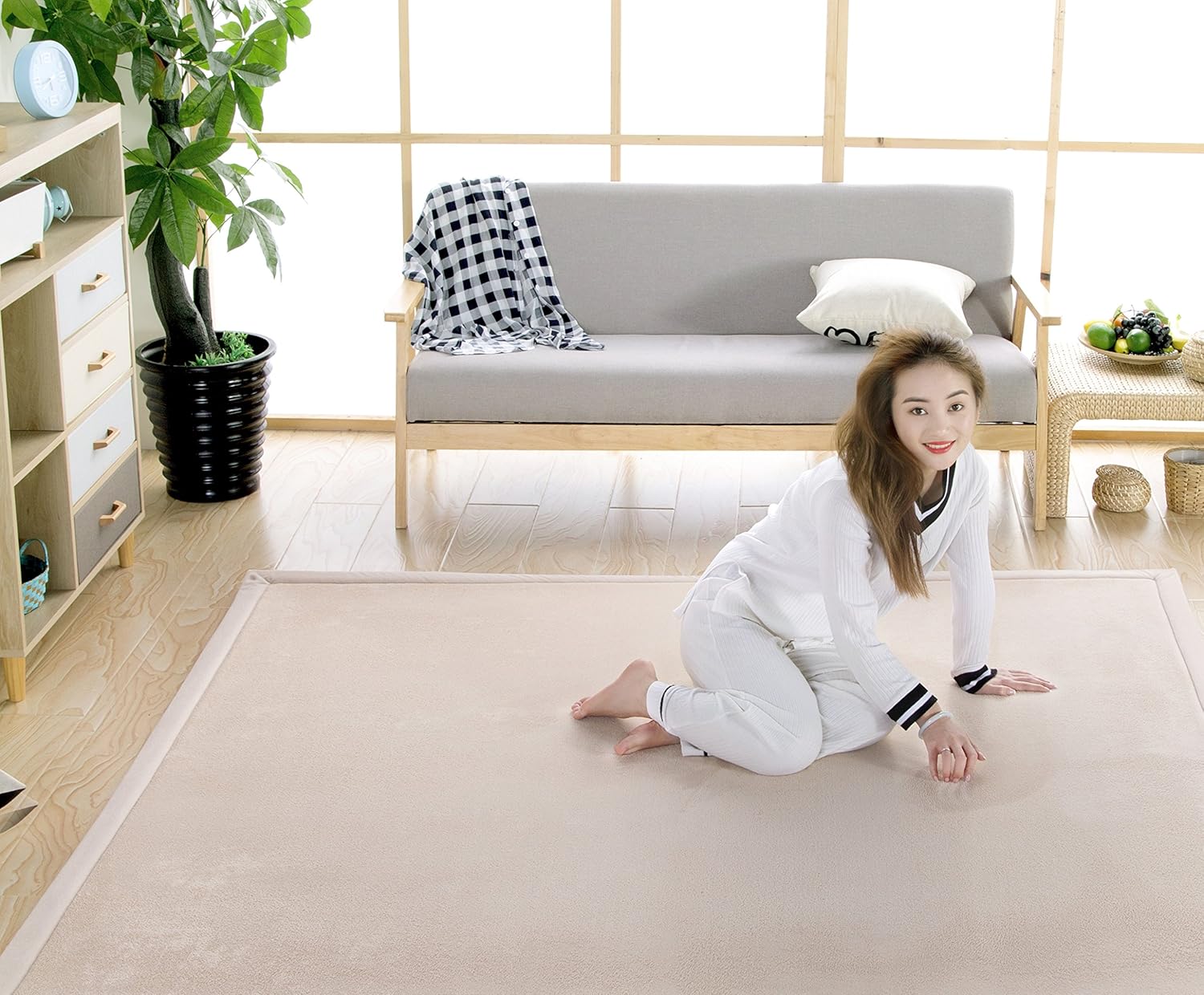 V-mix Baby Play Mat Nursey Decor Area Rug 1.18" Thick Hypebeast Rug Non Slip Rug Pads Large Area Rug Play Mats for Babies and Toddlers Non-Toxic Area Rugs Used for Living Room 6.6x6.6Ft