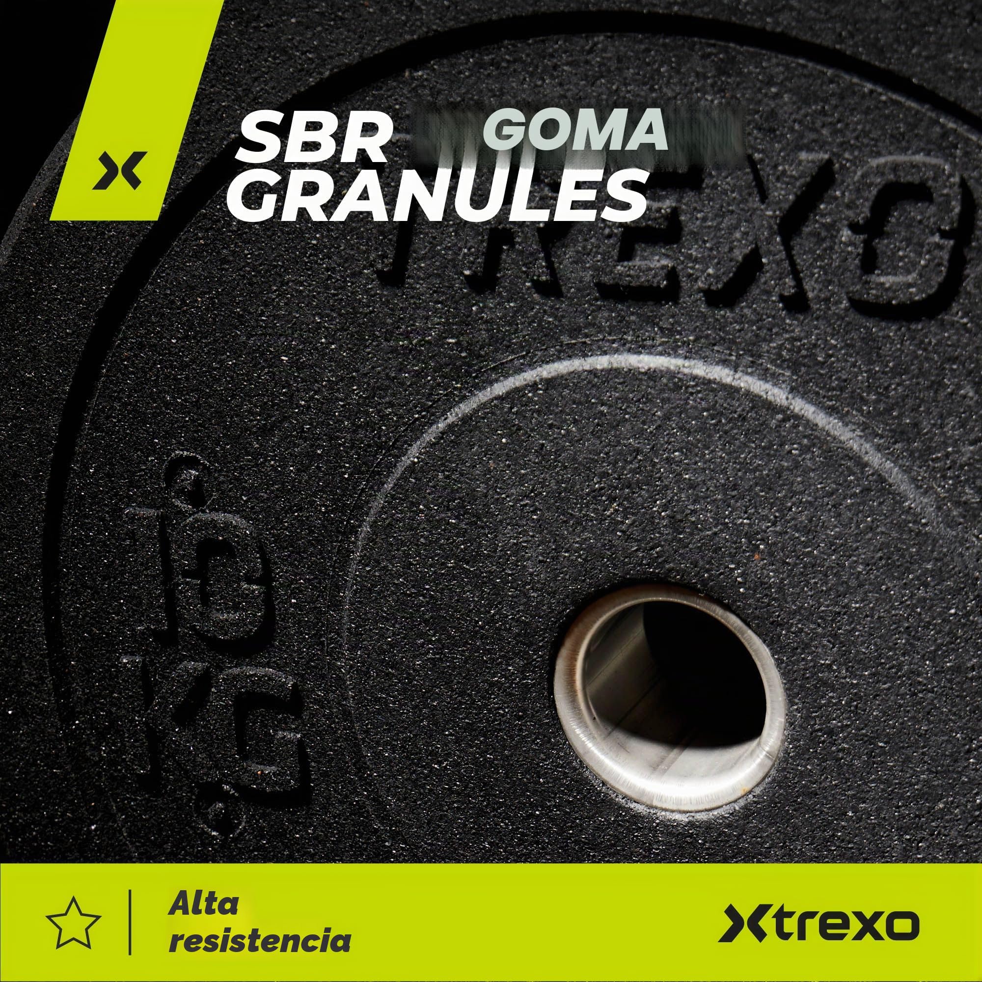 TREXO Discos Pesas Bumper Olímpicos de 5/10/15/20/25 kg Discos Gym de Goma para Barra Olímpica de 50 mm de Diámetro Resistentes para Fitness para Entrenamiento de Fuerza para Crossfit para Gym en Casa