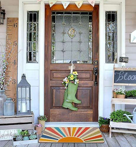 Miniatura 4 de Tapete bohemio para puerta de entrada, 17 x 30 pulgadas, decoración bohemia para puerta de entrada, porche, decoración interior y exterior