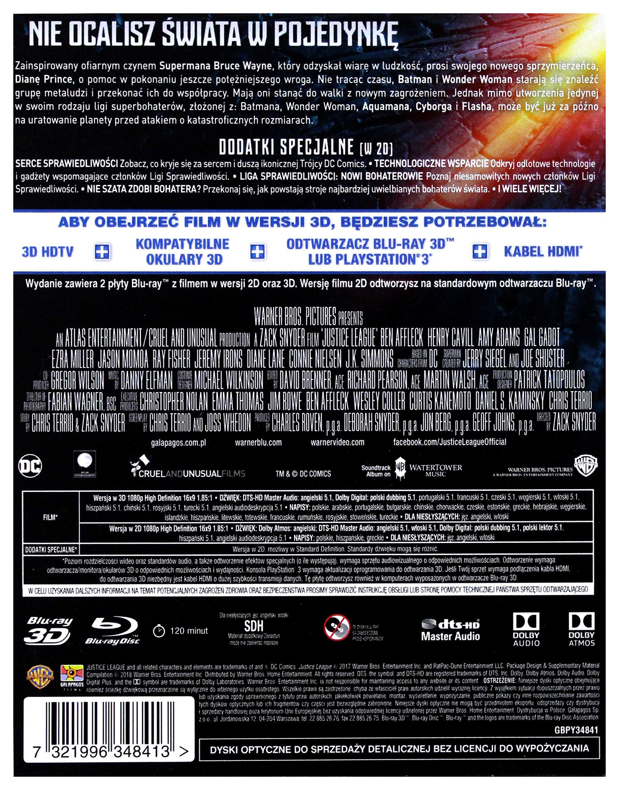 Justice league [Blu-Ray]+[Blu-Ray 3D] [Region Free] (Audio italiano)