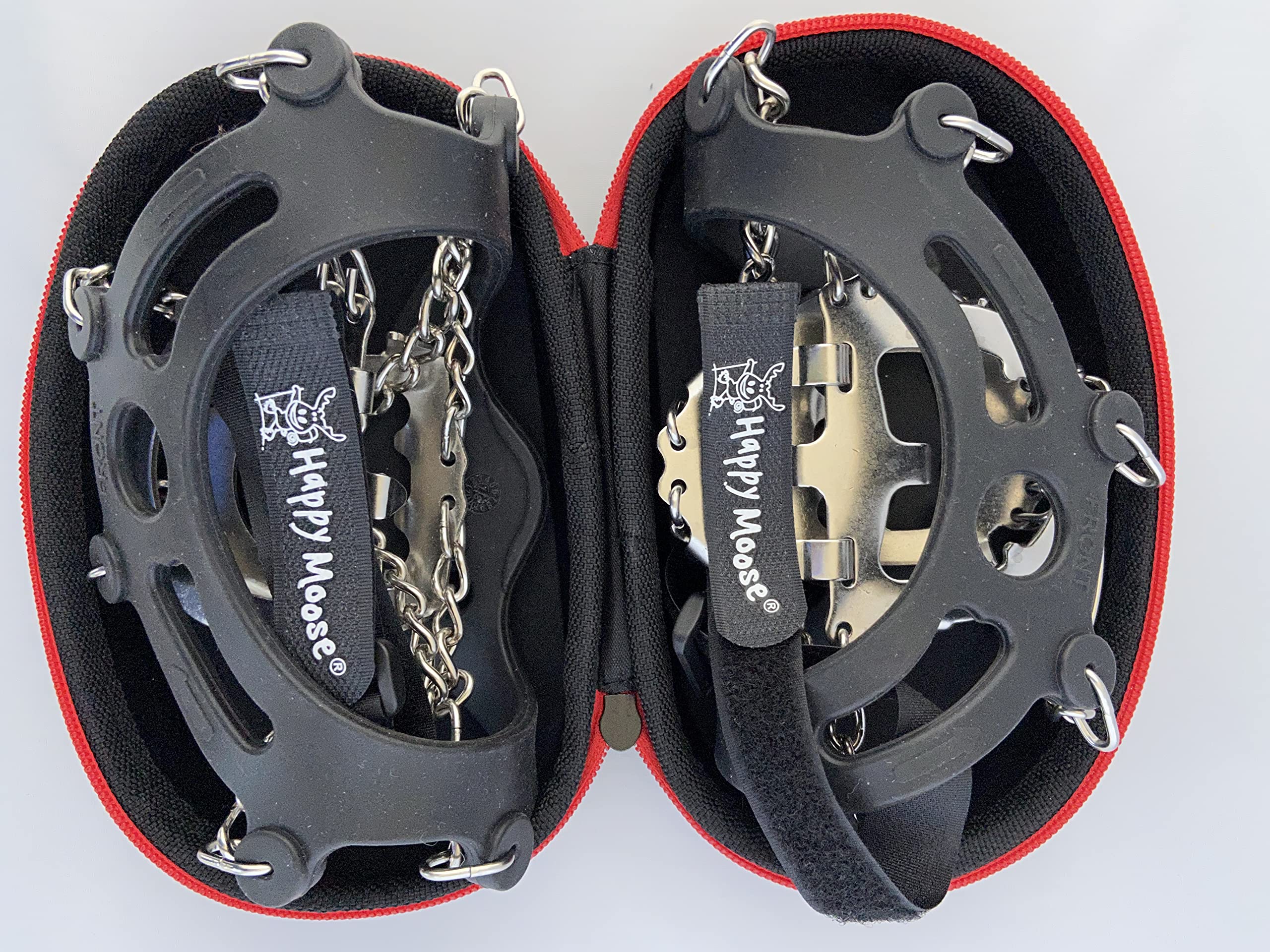 Carbon Steel Traction Spikes for Walking on Snow and Ice - Happy Moose Ice Traction Trekkers (1 Pair) (Small)