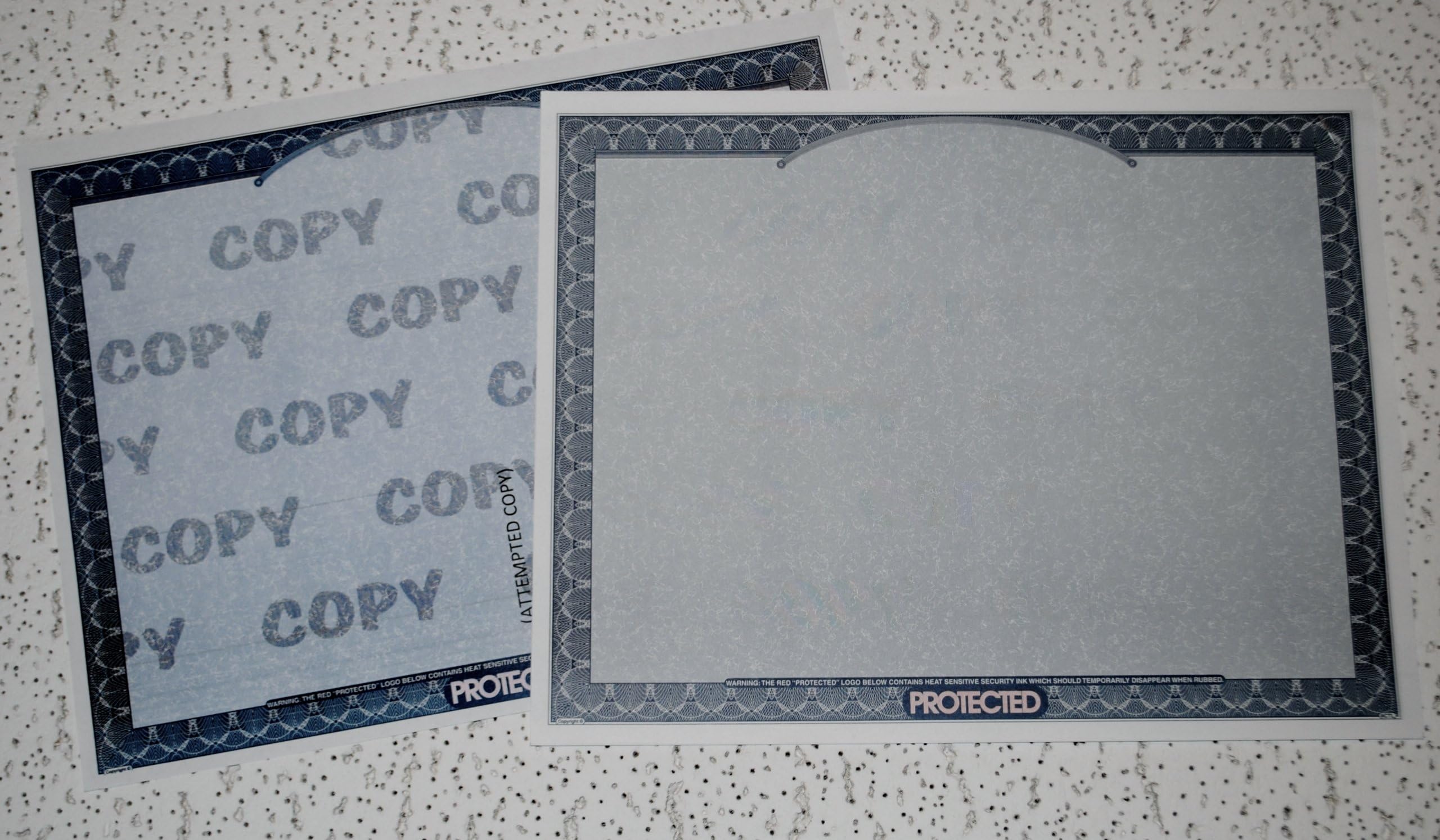 Non-Copyable Blank Certificate Paper (Landscape Format)
