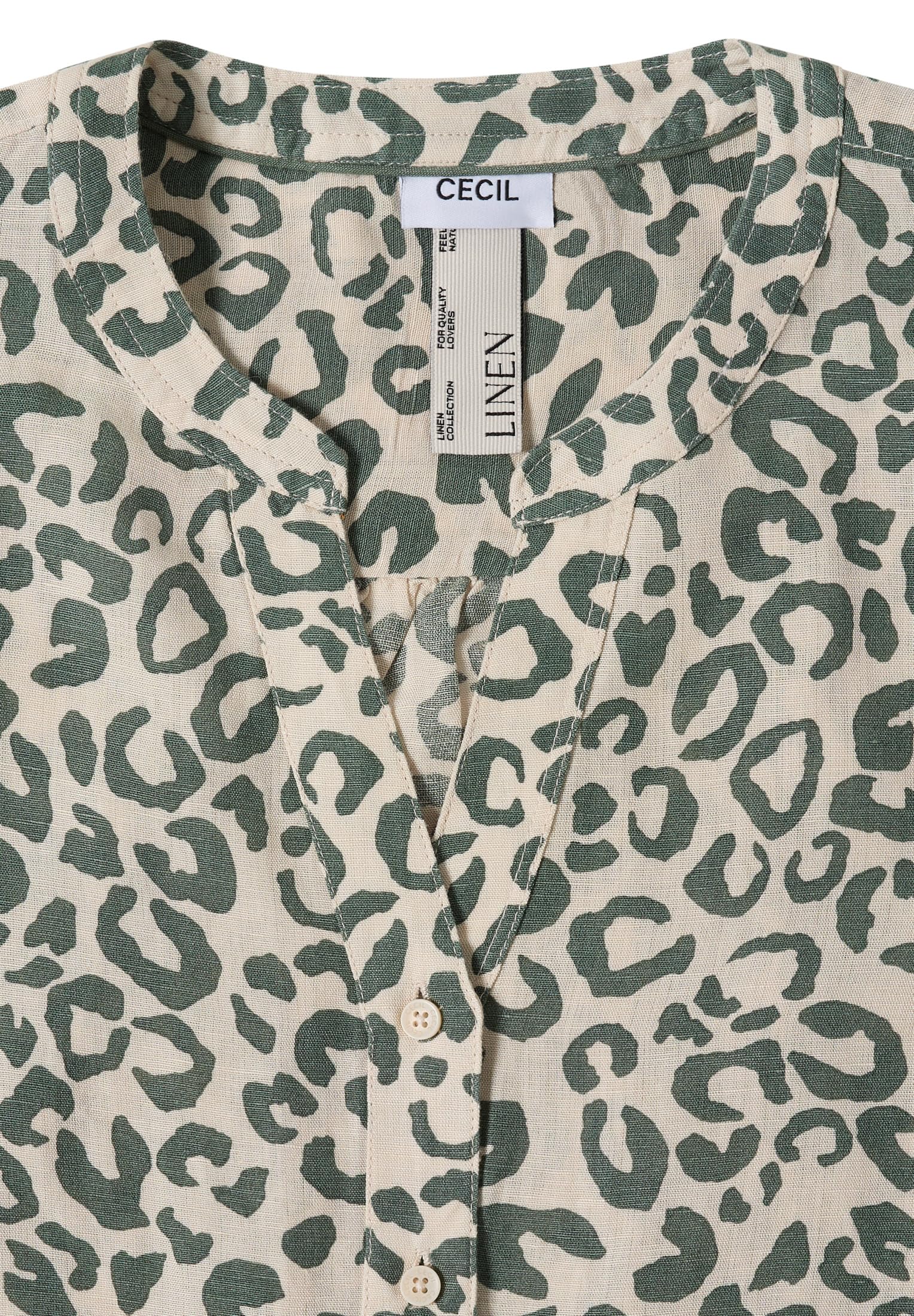 Cecil Bluse mit Leo-Muster aus Leinenmix