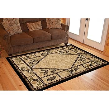 Amazon.com: Rustic Lodge Wooded Pine Cone 8x10 Area Rug, 7'10x9'10 ...