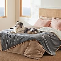 Vista 34 de Bedsure Mantas impermeables para perros pequeños – Manta de gato pequeño lavable para protección del sofá, manta de cachorro de forro polar sherpa