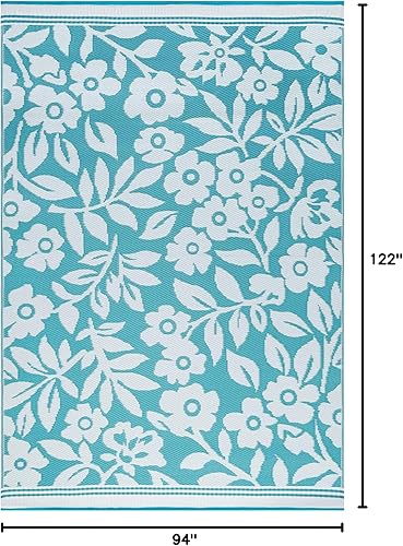 Miniatura 2 de Alfombra reversible de plástico, resistente al agua, para exteriores, 8 x 10 pies, para patio, terraza, porche, campamento, caravana, resistente a