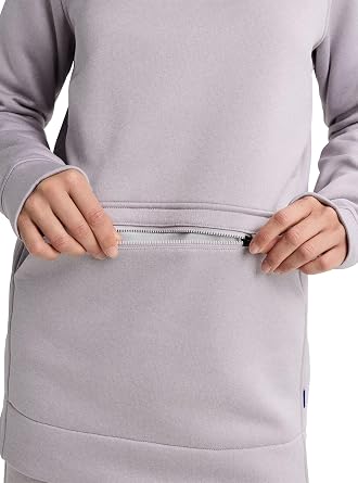 Burton Women's Oak Long Pullover Hoodie Technical Sweatshirt with Tunic Cut & Quick-Drying Fleece
