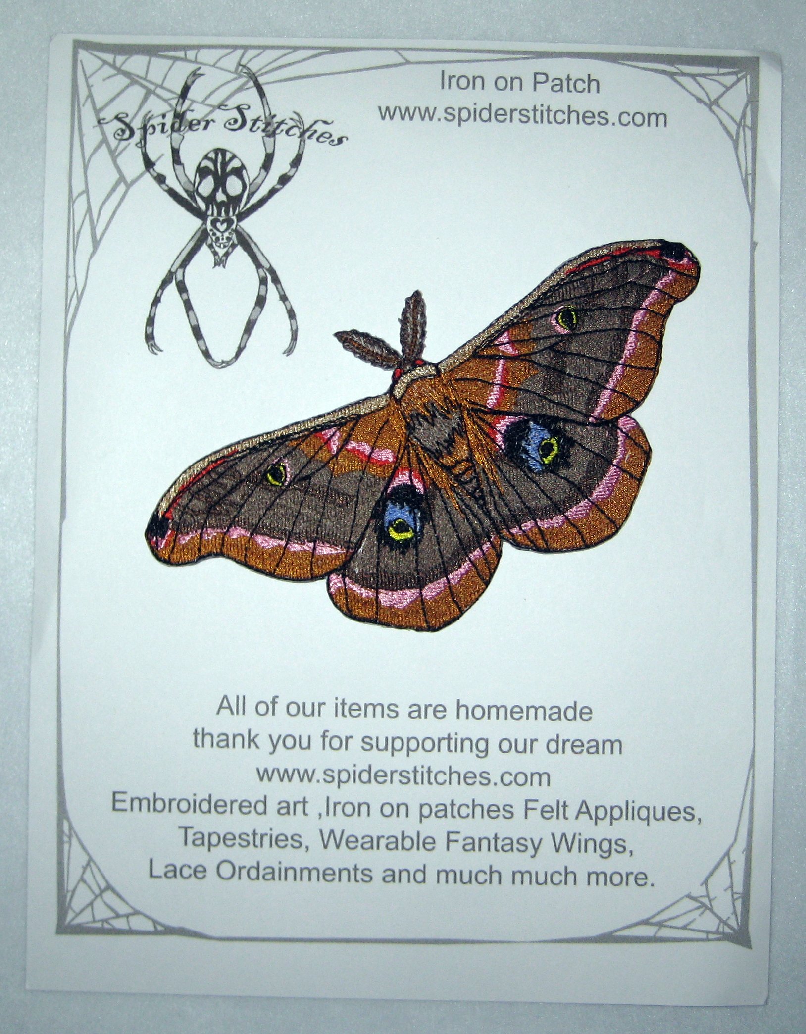 Polyphemus Moth Antheraea Polyphemus Iron on Patch