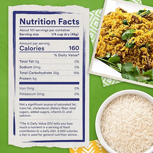 Miniatura 2 de Tilda Arroz Basmati puro arroz aromático y auténtico de primera calidad bolsa resellable grande bolsa de 10 libras color blanco