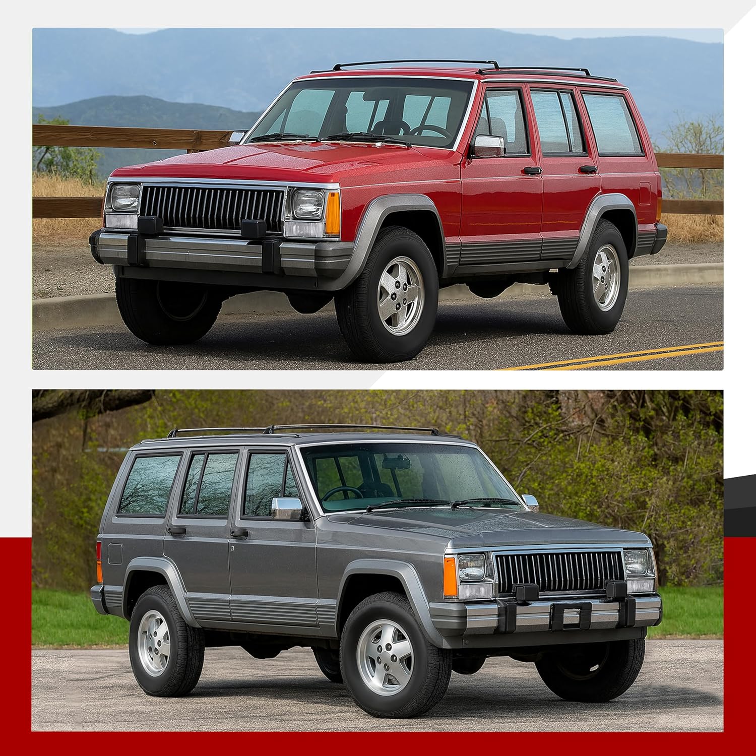 HECASA Pair Turn Signal Light Compatible with 1984-1996 Jeep Cherokee Replacement for CH2531101 CH2530101 Signal Lamp LH&RH Clear Lens