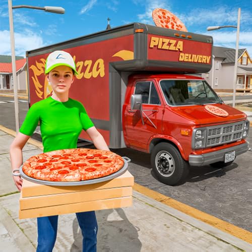Juego de cocina de pizzas a domicilio en furgoneta