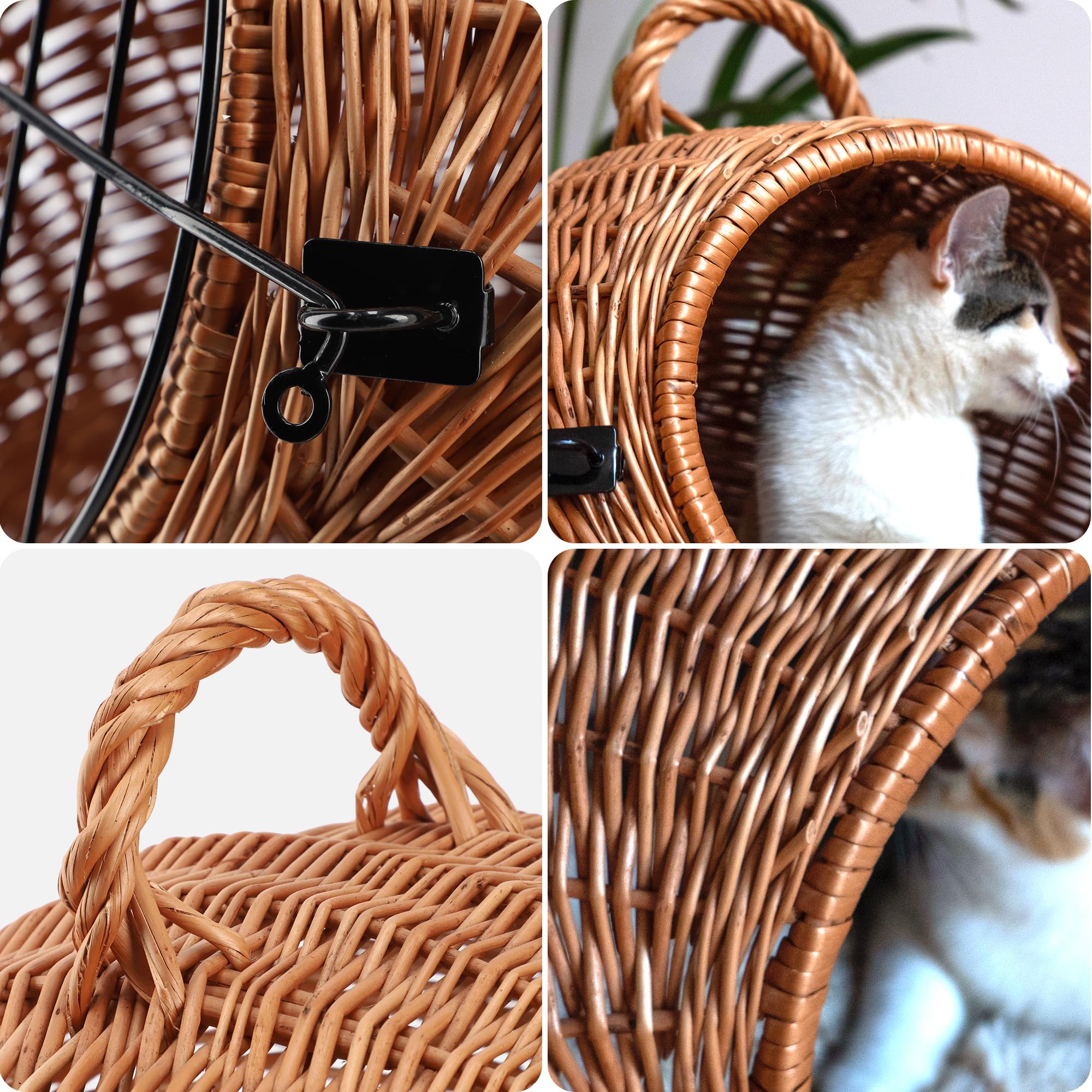 Cestino Bici Per Cani Piccoli - Con Adattatore Per Manubrio, Rete Traspirante, Regolabile - Foto 10