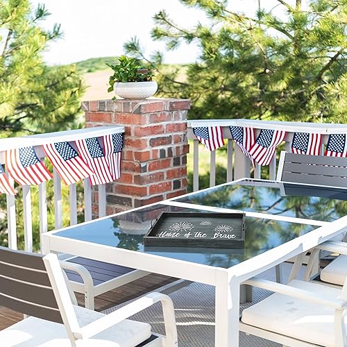 Miniatura 7 de Elegant Designs HG2000-MBB Bandeja decorativa de madera con asas, 15.50 x 12 pulgadas, Home of The Brave