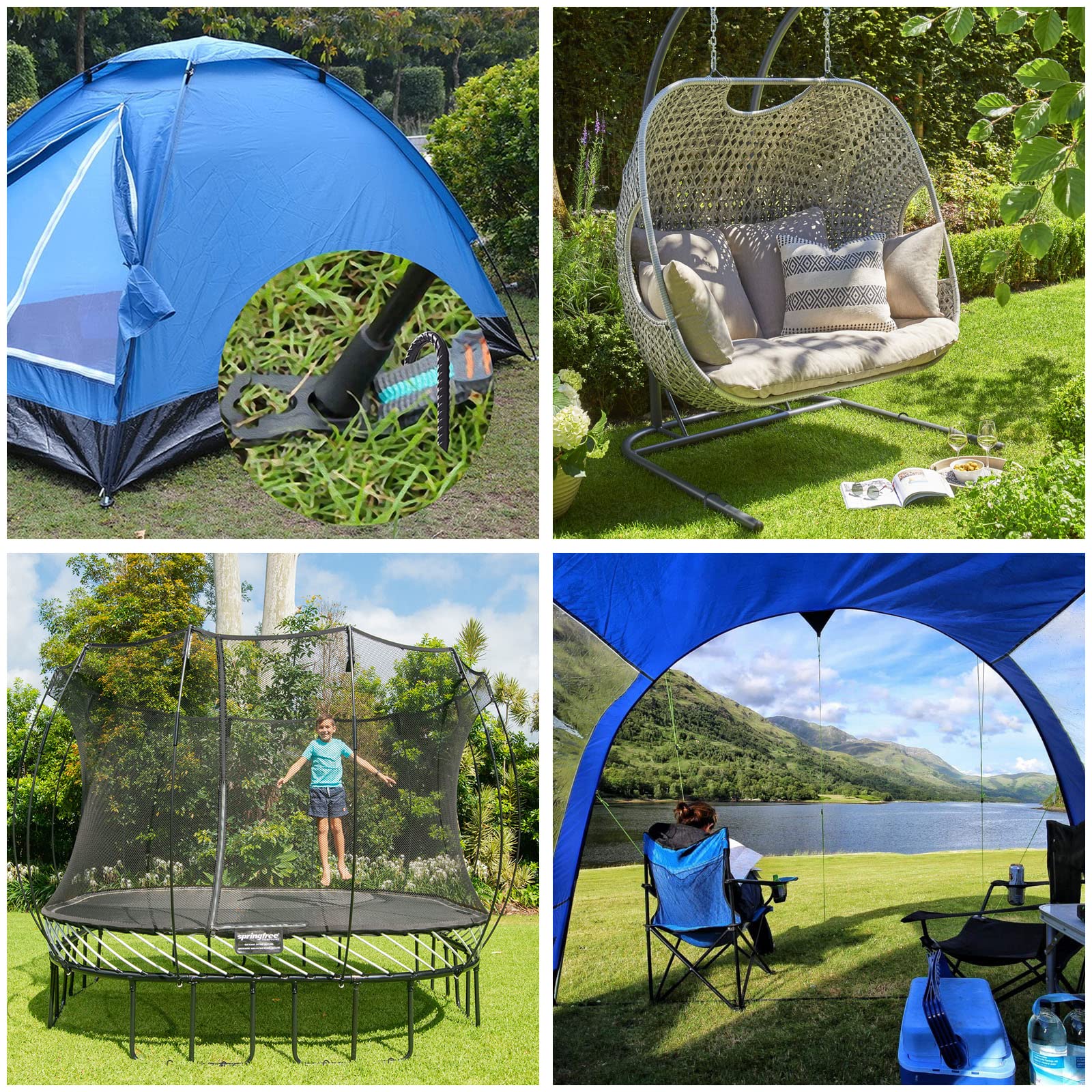 16Pack 12 inch Galvanized Rebar Stakes Heavy Duty J Hook, Ground Stake