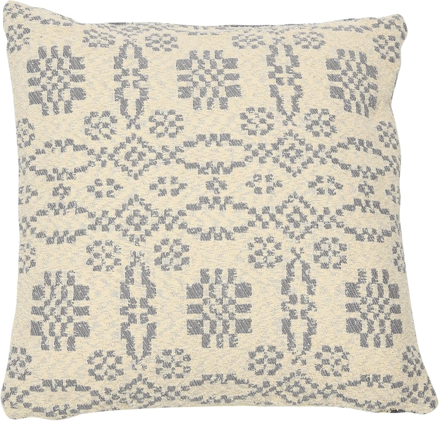 Creative Co-Op Woven Cotton Jacquard Pillow, 20" L x 20" W x 0" H, Greige