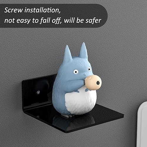 Miniatura 6 de Paquete de 2 estantes de pared pequeños de acrílico de 6 pulgadas, estante flotante para montaje en pared, repisas de exhibición de acrílico para