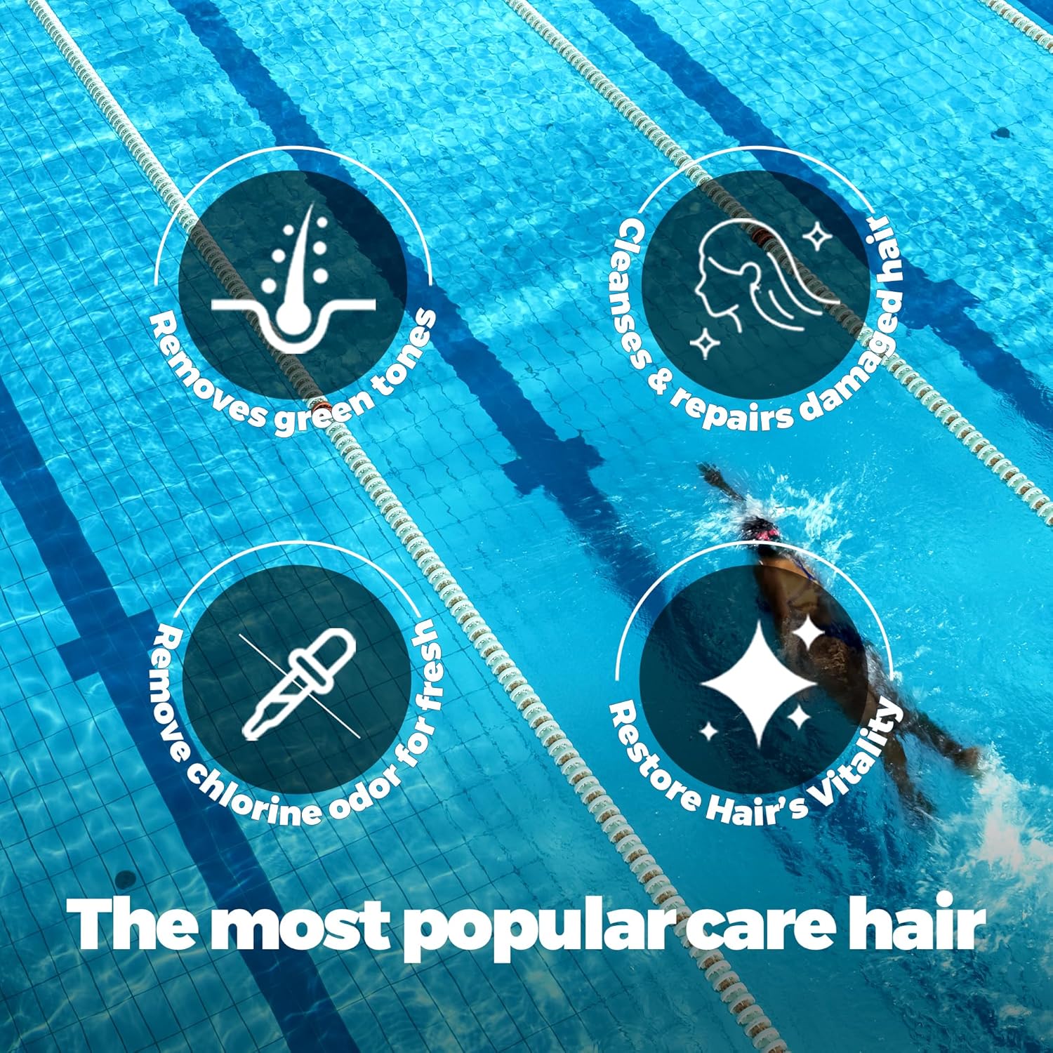 VANERIA 2-in-1 Swim Shampoo & Hard Water Shampoo, Chlorine Removal for Swimmers, Removes Minerals and Buildup for Hard Water, Restorative Hair Care for Swimmers, Safe for Colored Hair, 8.8 oz - Image 3