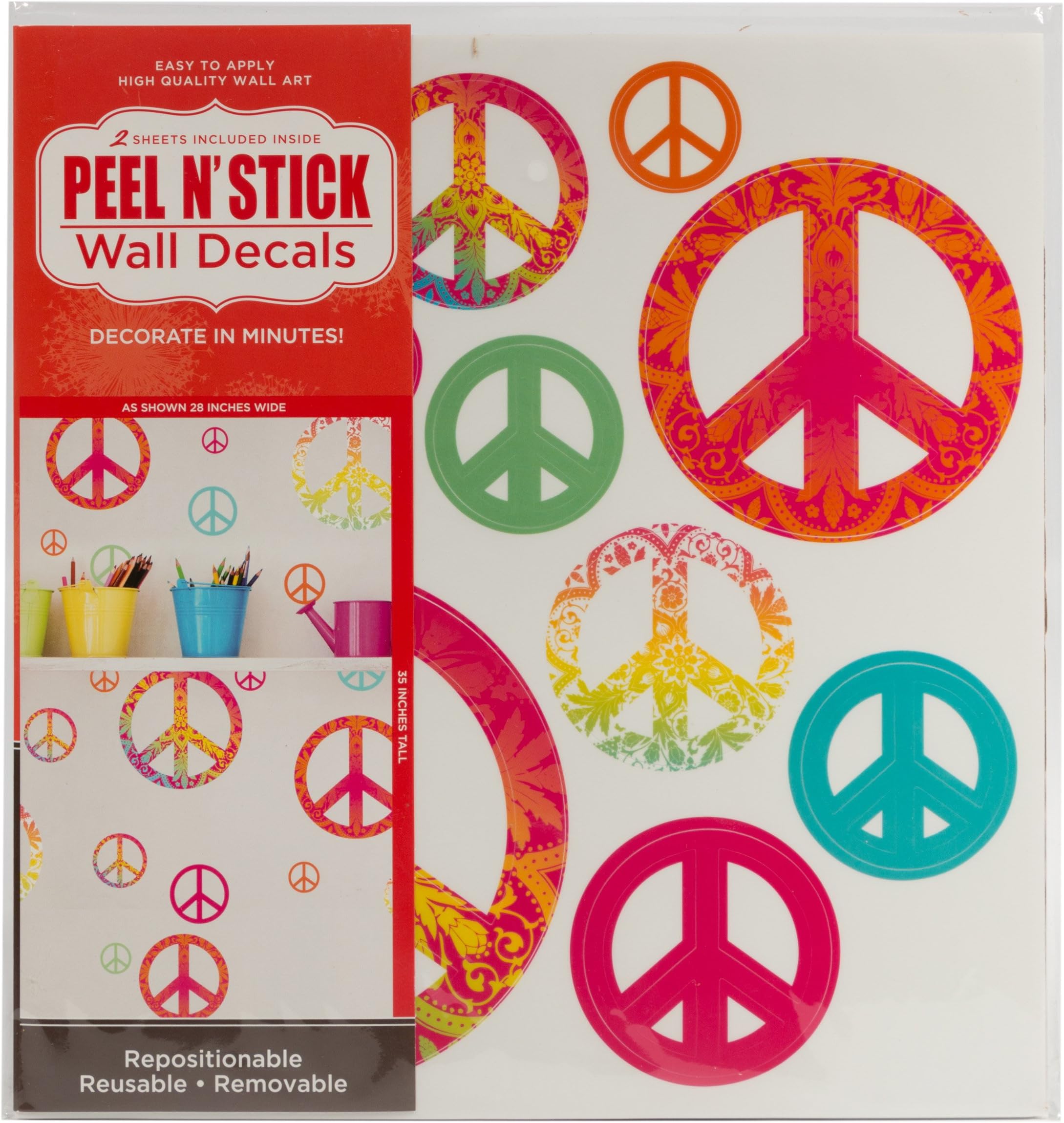 Die Cuts With A View Peace Signs Tied Peel & Stick Wall Art