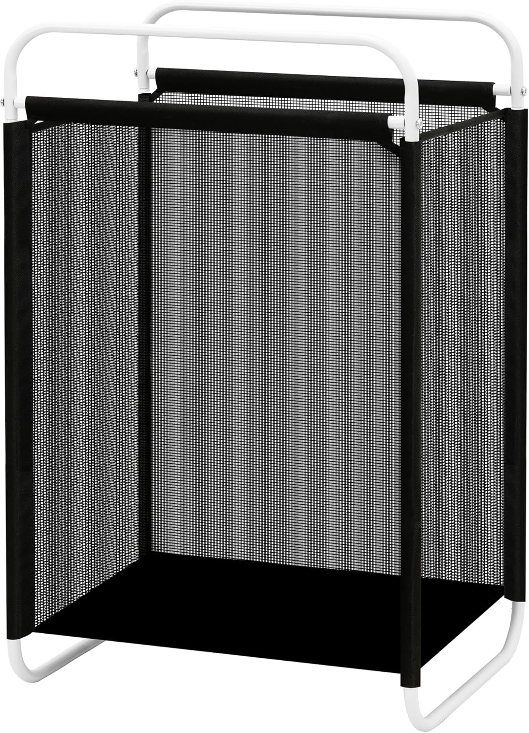 STO STO Laundry Hamper, 75L Laundry Basket with Vinyl Mesh Bag, Lightweight Portable Dirty Clothes Hamper, Laundry Bin with Metal Frame for Laundry Room, Bedroom, Closet and Dorm, Black Mesh
