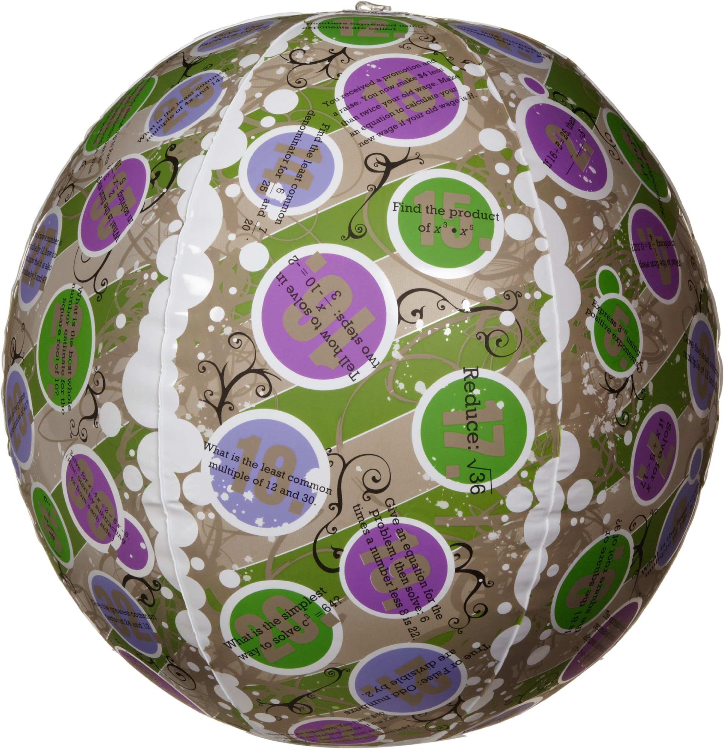 American Educational Vinyl Pre Algebra-2 Clever Catch Ball, 24" Diameter
