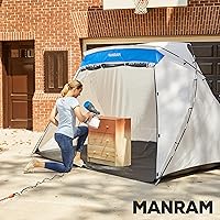 Vista 7 de Tienda de pintura portátil, cabina de pintura grande con piso integrado, pantalla de malla, ganchos resistentes al viento y bolsa de almacenamiento