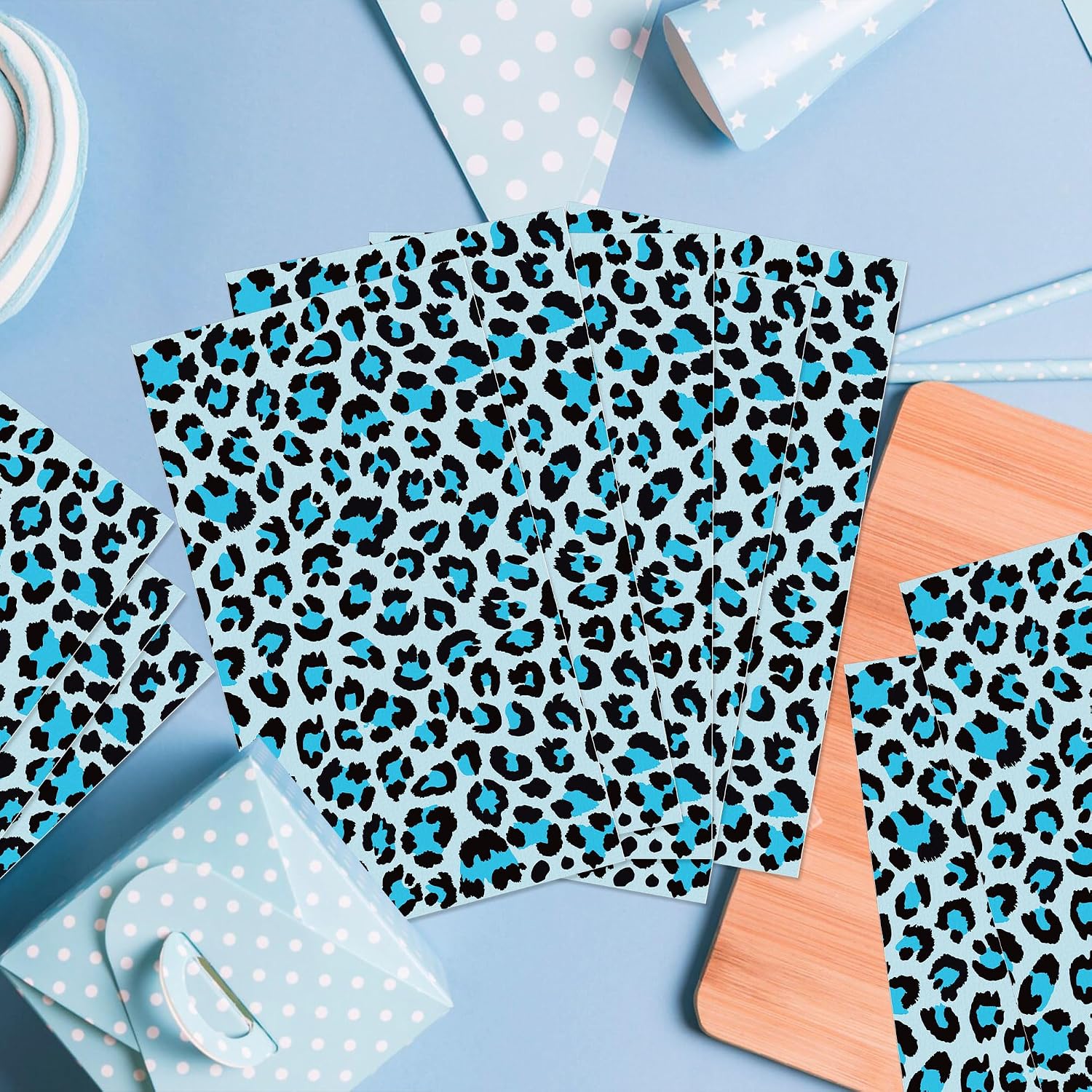 120 Pcs Animal Print Guest Napkins 6 Designs Safari Cheetah Tiger Giraffe Pattern Disposable Paper Napkins 4.3 x 7.9 Inch Decorative Hand Towels for Bathroom Birthday Party Safari Themed Events Table image 5