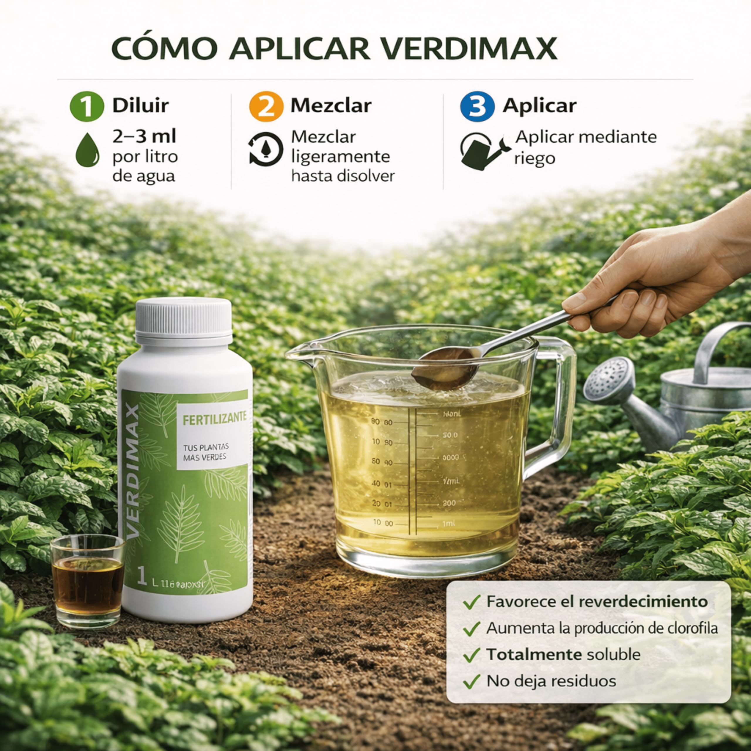 Fertilizante Verdimax Reverdecedor con Magnesio y Hierro Quelatado Fortificante Plantas Verdes Elimina Hojas Amarillas y Mejora el Crecimiento Apto para Macetas Jardines Césped de 1L | FERTILIS