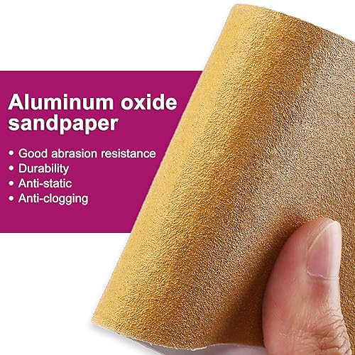 Miniatura 2 de LotFancy Rollo de papel de lija PSA de grano 120, 2-34 pulgadas de ancho por 21.9 yardas de largo, papel de arena autoadhesivo, rollo de lijado de