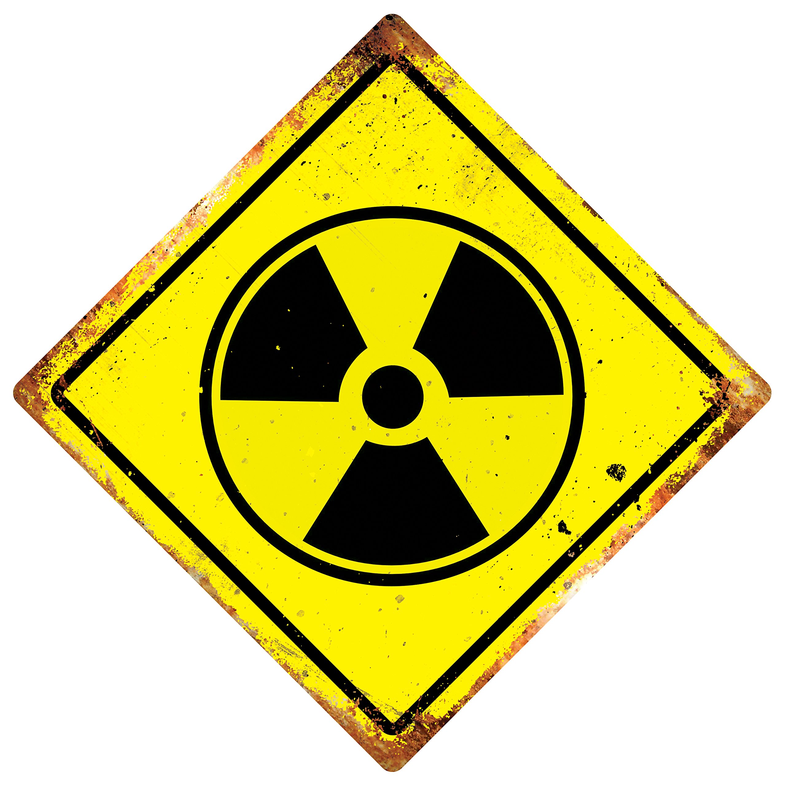 WTF | NUCLEAR SYMBOL | Diamond Metal Wall Sign Plaque Art | Warning Room (Medium 20x20cm)