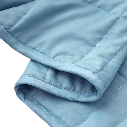 Baloo Manta con peso para niños y adultos (aguamarina, 9 libras, 40 x 60 pulgadas, tamaño mini), material refrescante y 100% algodón, lavable a