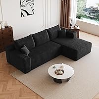 Vista 27 de Sofás modulares de 108 pulgadas para sala de estar, sofá moderno en forma de L, sofá tapizado sin estructura, asiento profundo, con diván, marrón