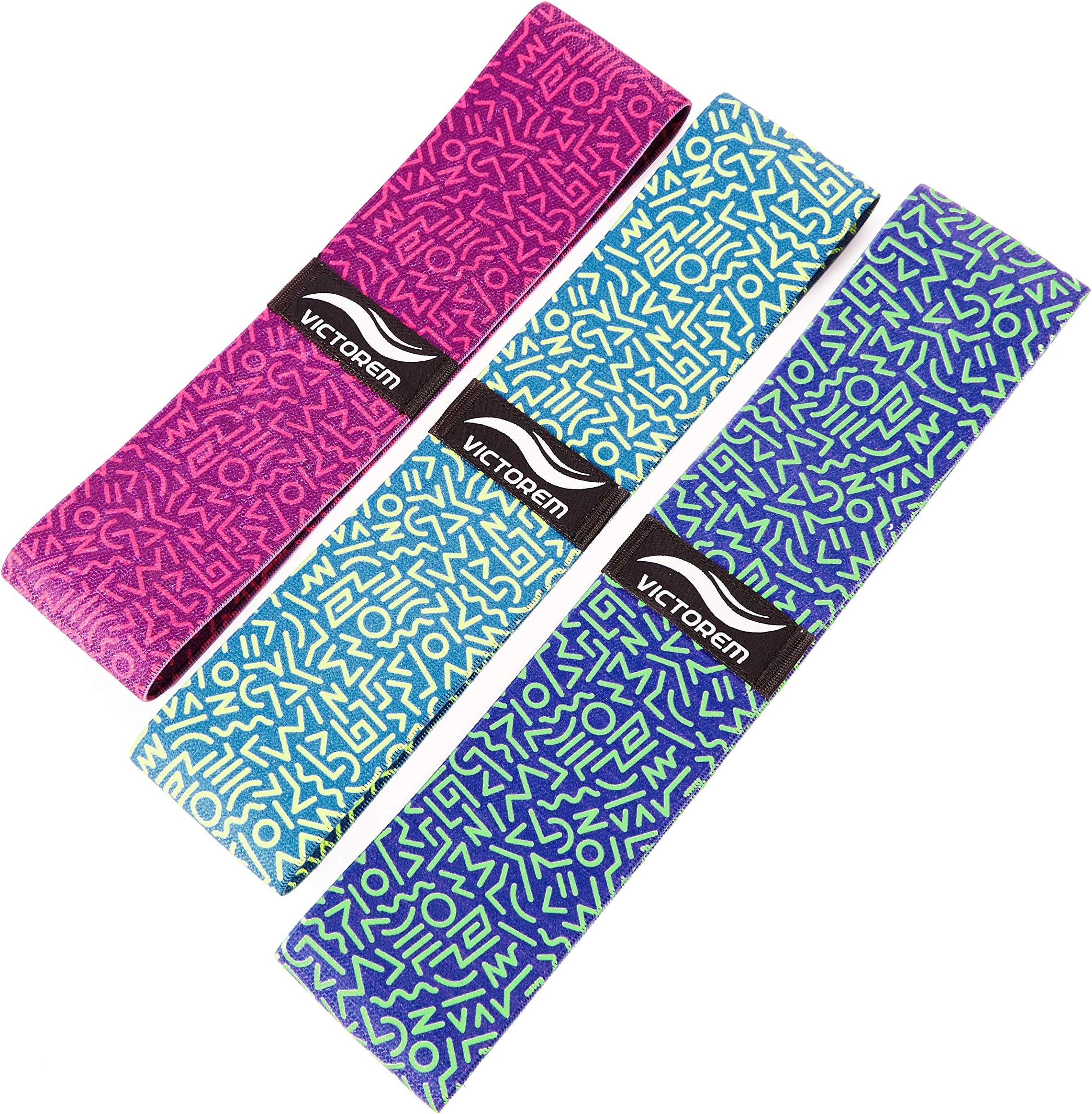 Victorem Cloth Resistance Bands - Fabric Hip Booty Bands for Glutes and Legs Exercise - with Digital Workout Guide