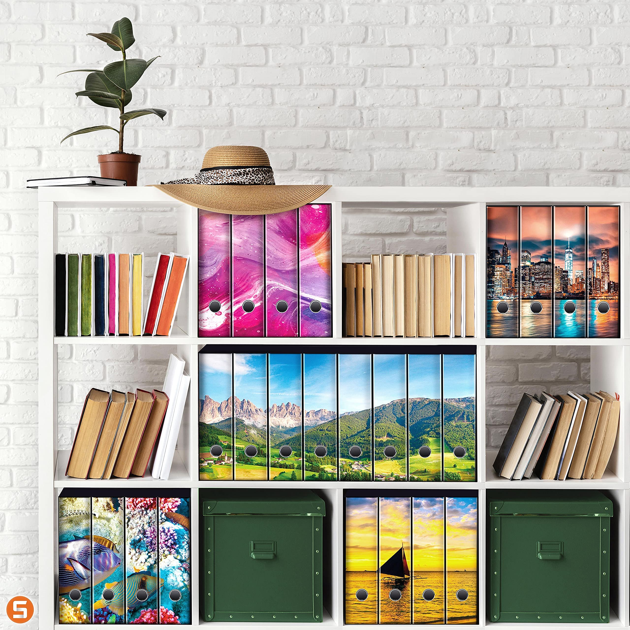 Set da 5 raccoglitori ad anelli - PRIMAVERA (H34 cm con 4 anelli)
