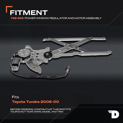Miniatura 3 de Dorman 748-502 Conjunto de motor y regulador de elevalunas eléctrico delantero del lado del conductor compatible con modelos seleccionados de Toyota