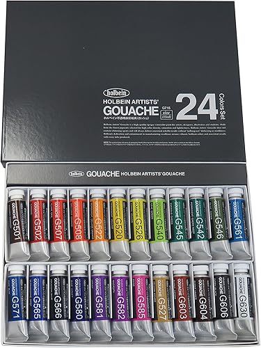 Holbein Artist Gouache Set de 24 G715: tubos de 24 x 0.5 fl oz