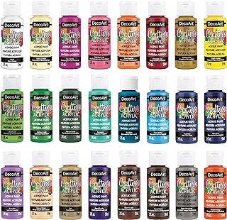 DecoArt Crafter’s Acrylic Paint Set – Popular Colors, 24 Bottles (2 fl o...