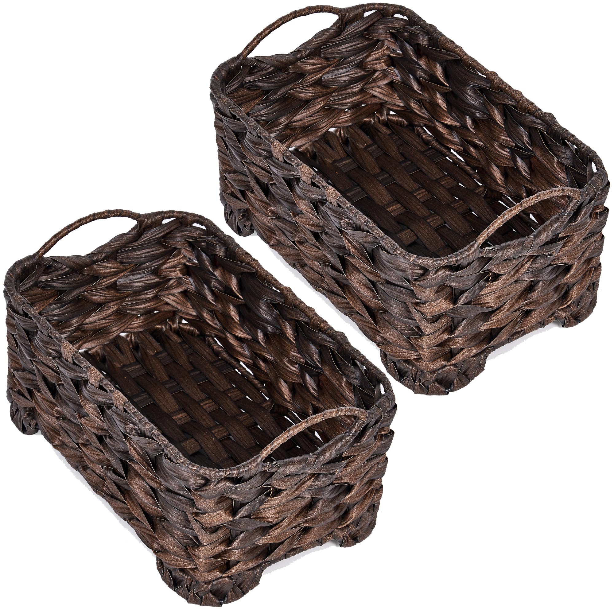 Fresh Look at Amazon Com Heeytilly Storage Basket With Handles Handwoven Plastic