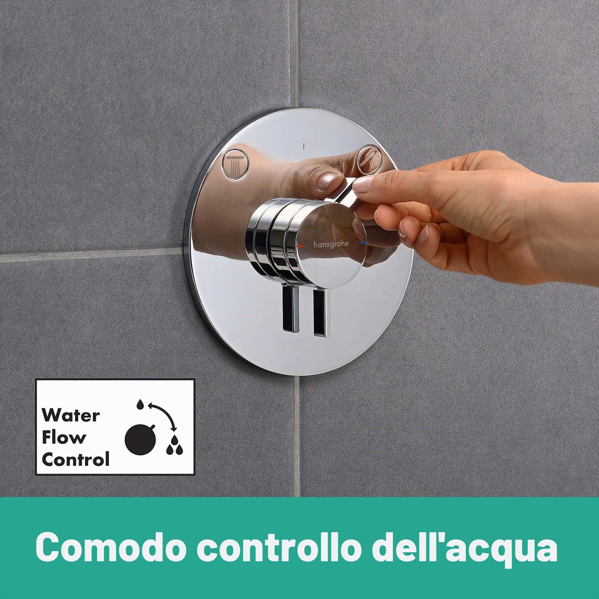 hansgrohe DuoTurn S - Rubinetto per doccia incasso per 2 utenze, Miscelatore monocomando tondo per iBox universal 2, cromo